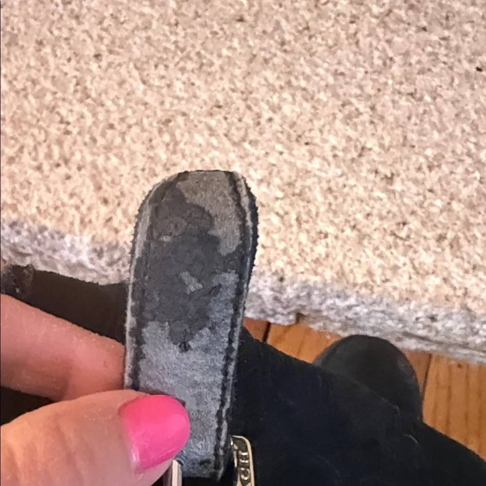 Coach Black Suede Winter Boots with Buckles
